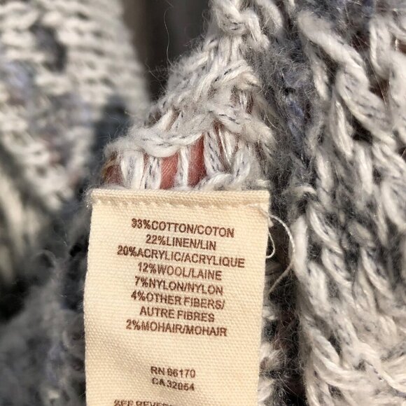 Free People Small Anthropologie Cardigan Sweater Knit Runaway Love Gray Top - Picture 12 of 13